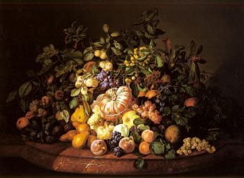 A Still Life of Fruit on a Marble Ledge